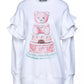Elegant White Cotton Sweatshirt with Brand Print