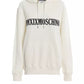 Chic White Cotton Hoodie with Contrast Print
