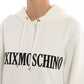 Chic White Cotton Hoodie with Contrast Print