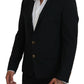 Elegant Black Formal Wool Blend Blazer