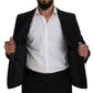 Elegant Black Formal Wool Blend Blazer