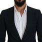 Chic Blue Single Breasted Formal Blazer