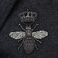 Elegant Gray Single Breasted Wool Blazer