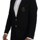 Elegant Black Wool Formal Blazer
