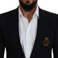 Elegant Black Wool Formal Blazer