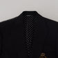 Elegant Black Wool Formal Blazer