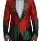 Red Sicilian Silk Single-Breasted Blazer
