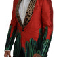 Red Sicilian Silk Single-Breasted Blazer