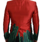 Red Sicilian Silk Single-Breasted Blazer