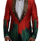 Red Sicilian Silk Single-Breasted Blazer