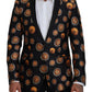 Elegant Silk-Blend Martini Black Blazer
