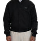Elegant Black Nylon Bomber Jacket