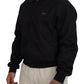 Elegant Black Nylon Bomber Jacket