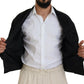 Elegant Black Nylon Bomber Jacket
