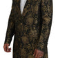 Opulent Black and Gold Jacquard Coat