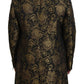 Opulent Black and Gold Jacquard Coat