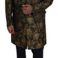 Opulent Black and Gold Jacquard Coat
