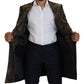 Opulent Black and Gold Jacquard Coat