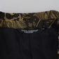 Opulent Black and Gold Jacquard Coat