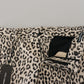 Elegant Beige Leopard Print Pants
