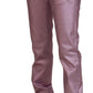 Metallic Pink Loose Denim Jeans
