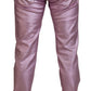 Metallic Pink Loose Denim Jeans