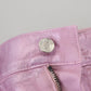 Metallic Pink Loose Denim Jeans