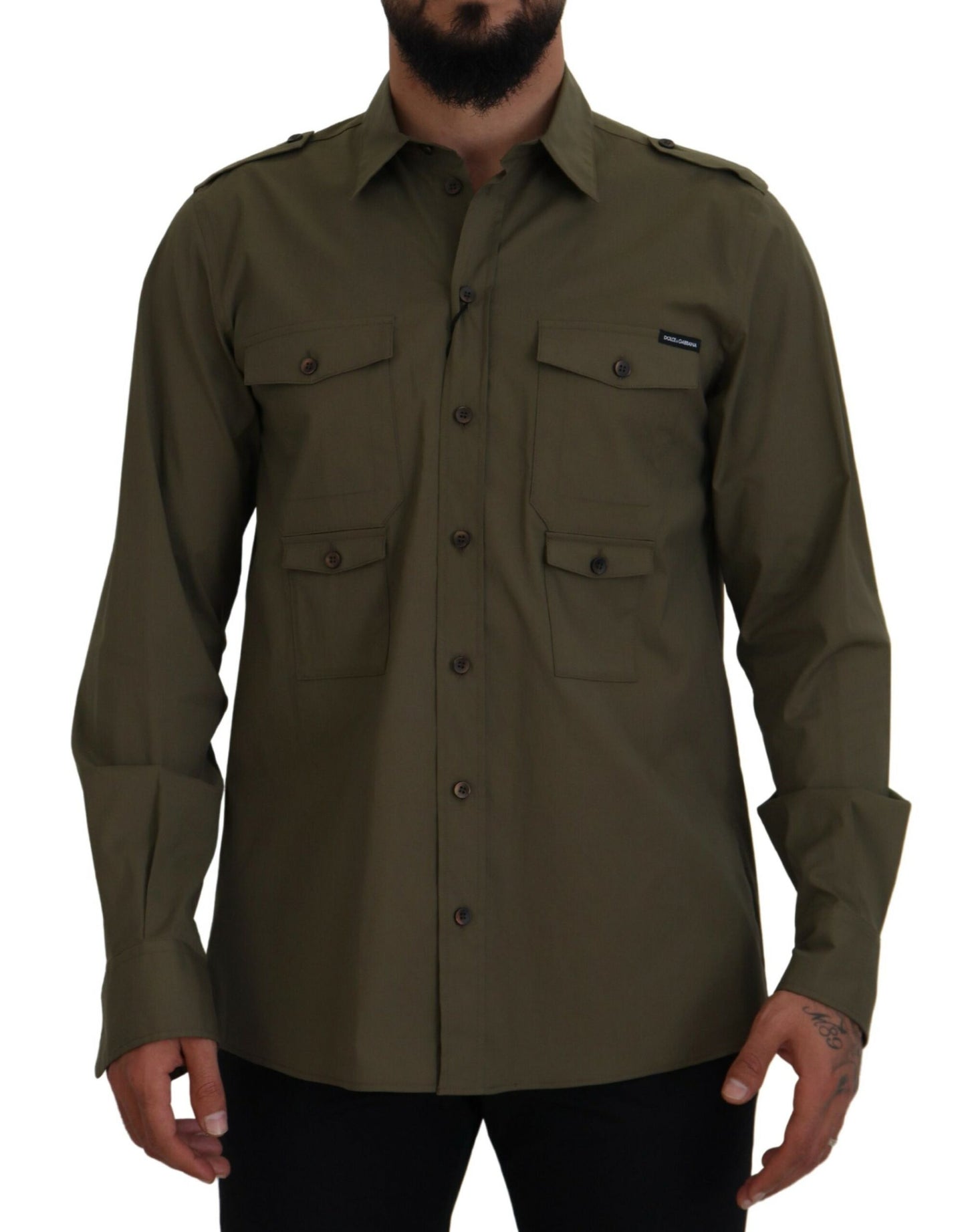 Elegant Green Casual Long Sleeve Shirt
