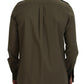Elegant Green Casual Long Sleeve Shirt