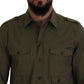 Elegant Green Casual Long Sleeve Shirt