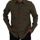 Elegant Green Casual Long Sleeve Shirt