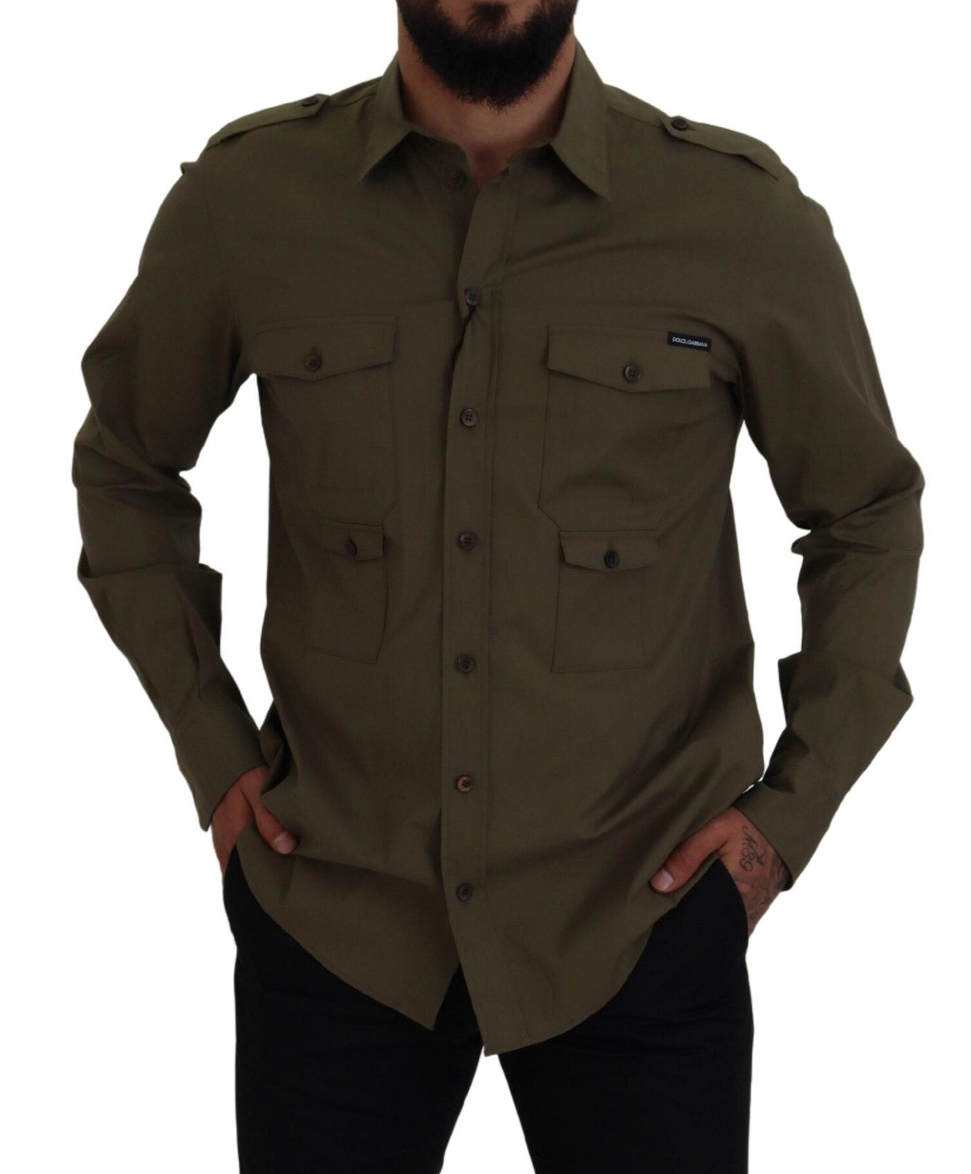 Elegant Green Casual Long Sleeve Shirt
