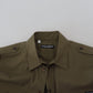 Elegant Green Casual Long Sleeve Shirt