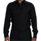 Sleek Silk Black Dress Shirt Slim Fit