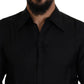 Sleek Silk Black Dress Shirt Slim Fit