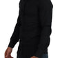 Elegant Slim Fit Black Cotton Dress Shirt