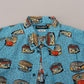 Elegant Light Blue Printed Casual Shirt