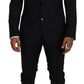 Sleek Black Two-Piece Wool Martini Suit