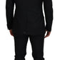 Sleek Black Two-Piece Wool Martini Suit