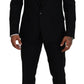 Elegant Black Martini 3-Piece Wool Suit