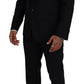 Elegant Black Martini 3-Piece Wool Suit