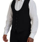 Elegant Black Martini 3-Piece Wool Suit