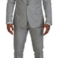 Elegant Grey Silk Martini Three-Piece Suit