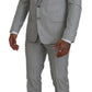Elegant Grey Silk Martini Three-Piece Suit