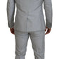 Elegant Grey Silk Martini Three-Piece Suit