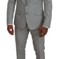 Elegant Grey Silk Martini Three-Piece Suit