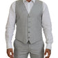 Elegant Grey Silk Martini Three-Piece Suit