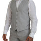 Elegant Grey Silk Martini Three-Piece Suit
