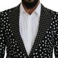 Elegant Silk Polka Dot Suit