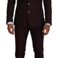 Maroon Wool Silk 3-Piece Martini Suit